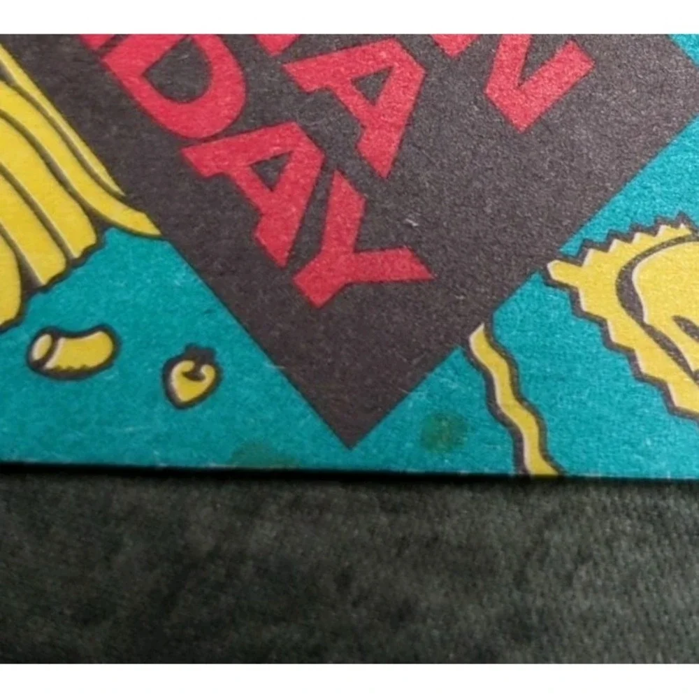 Vintage Paper Restaurant Coaster Roman‎ Pasta Holiday 80s 90s Teal Red Black